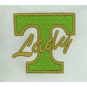 T-lady logo letter embroidery keychain
