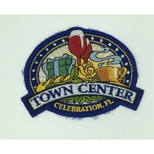 Custom made town center logo embroidery patch