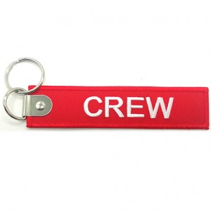 wholesale custom  remove before flight warning embroidery keychain